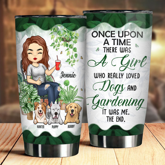 Une fille qui aimait vraiment les chiens – Gobelet personnalisé – Cadeau pour les amateurs de jardinage