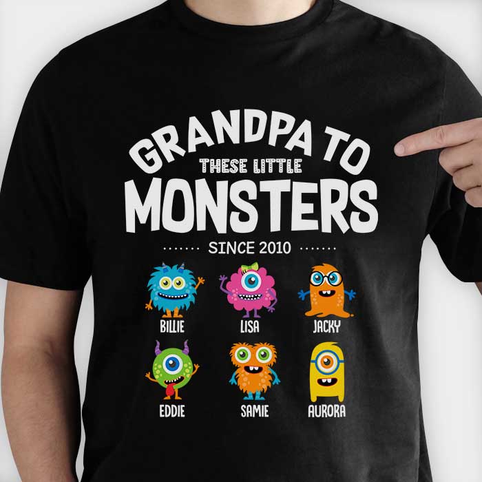 Grand-père à ces petits monstres - Cadeau pour papa, grand-père - T-shirt unisexe personnalisé, sweat à capuche