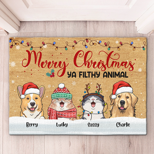 Un petit Noël tout doux - Tapis décoratif personnalisé pour chien et chat - Cadeau de Noël pour les propriétaires et les amoureux des animaux