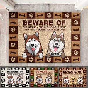 Attention à notre intensité - Tapis décoratif personnalisé - Cadeau pour amoureux des chiens, propriétaires de chiens, cadeau pour chien, cadeau pour amoureux des animaux