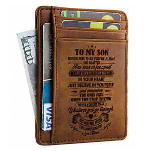 Peu importe la distance, je suis toujours à tes côtés - Porte-cartes - À mon fils, cadeau pour fils, cadeau pour fils de papa et maman, cadeau d'anniversaire pour fils, cadeau de Noël