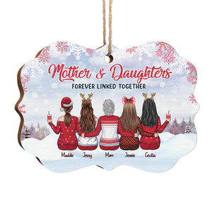 Mère et filles sont liées à jamais - Décoration familiale personnalisée - Bois en forme de Benelux - Cadeau de Noël pour fille de la part d'une mère