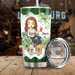 Une fille qui aimait vraiment les chiens – Gobelet personnalisé – Cadeau pour les amateurs de jardinage