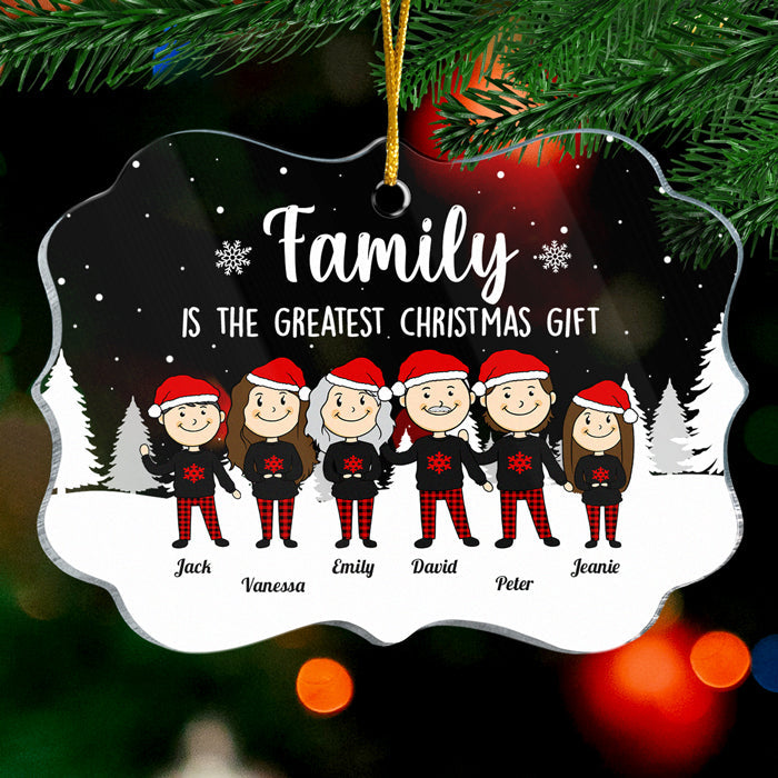 La famille est la meilleure - Décoration de Noël personnalisée en acrylique en forme de Benelux - Cadeau pour la famille, cadeau de Noël