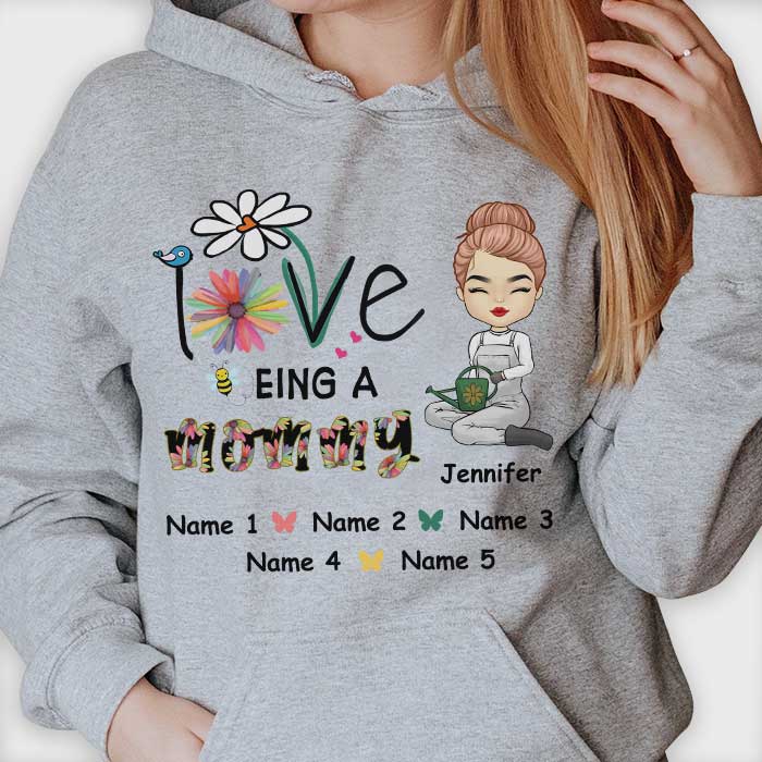 J'adore être maman - Cadeau pour maman, t-shirt unisexe personnalisé, sweat à capuche