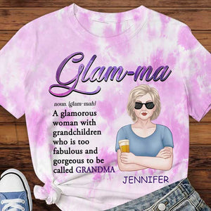 Glam-ma, une femme glamour avec des petits-enfants - Cadeau pour maman, grand-mère - T-shirt unisexe personnalisé imprimé sur toute la surface