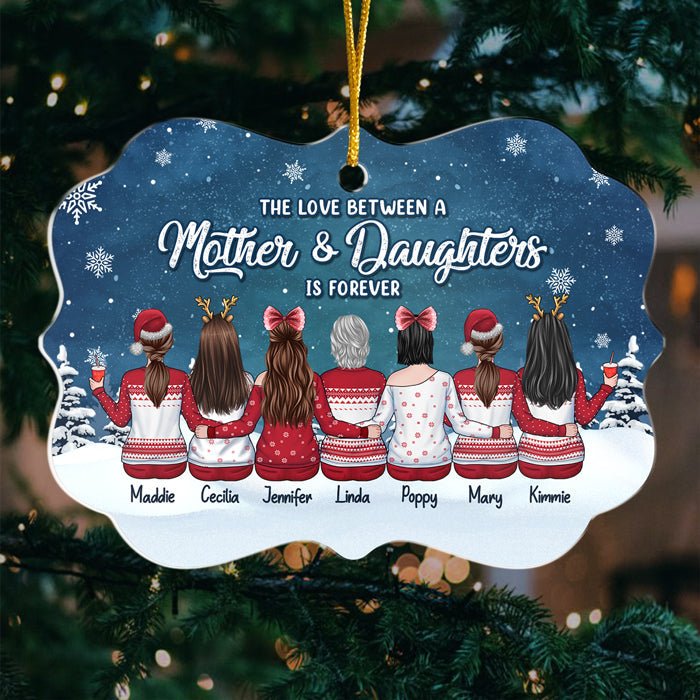 L'amour entre une mère et ses filles est éternel - Décoration familiale personnalisée - Forme Benelux en acrylique - Cadeau de Noël pour fille de la part d'une mère