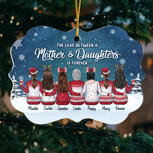 L'amour entre une mère et ses filles est éternel - Décoration familiale personnalisée - Forme Benelux en acrylique - Cadeau de Noël pour fille de la part d'une mère