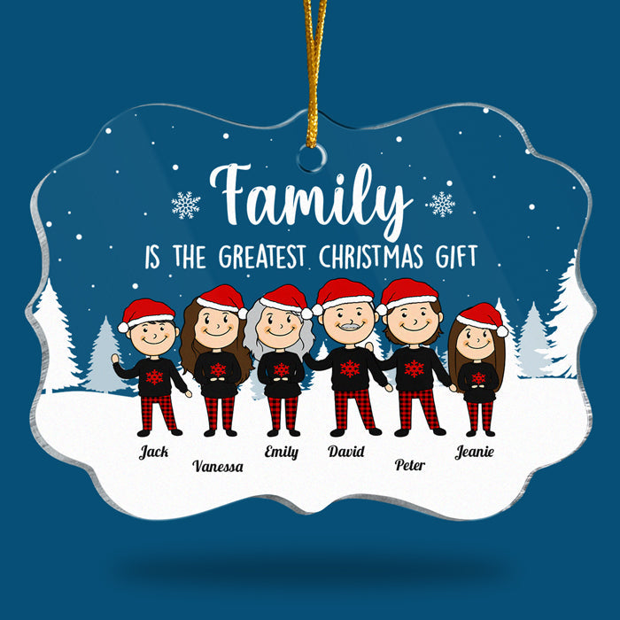 La famille est la meilleure - Décoration de Noël personnalisée en acrylique en forme de Benelux - Cadeau pour la famille, cadeau de Noël