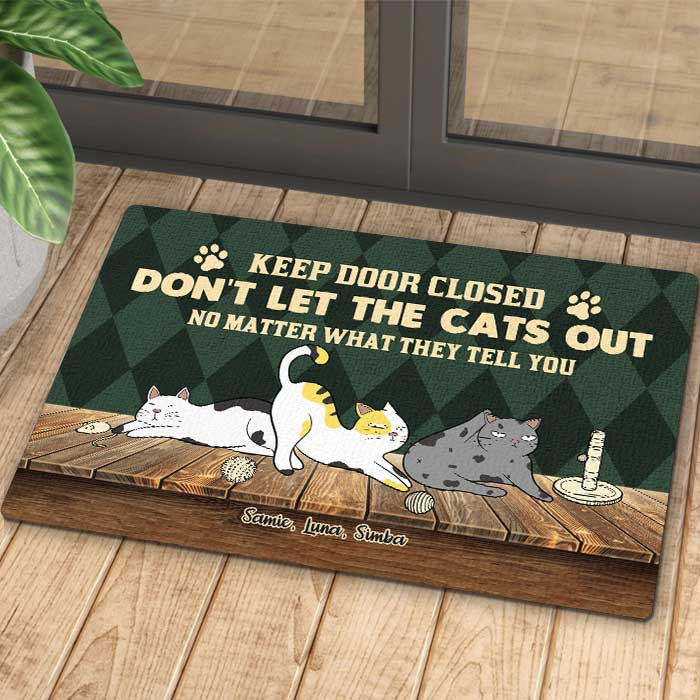 Ne laissez pas sortir les chats - Tapis décoratif personnalisé - Cadeau pour les amoureux des animaux