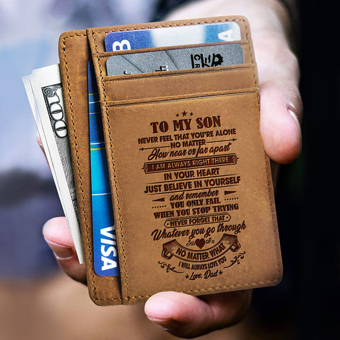Peu importe la distance, je suis toujours à tes côtés - Porte-cartes - À mon fils, cadeau pour fils, cadeau pour fils de papa et maman, cadeau d'anniversaire pour fils, cadeau de Noël
