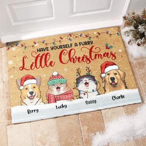 Un petit Noël tout doux - Tapis décoratif personnalisé pour chien et chat - Cadeau de Noël pour les propriétaires et les amoureux des animaux