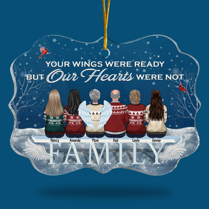 Vos ailes étaient prêtes, mais nos cœurs ne l'étaient pas - Ornement commémoratif personnalisé - Forme Benelux en acrylique - Cadeau de condoléances, cadeau de Noël pour les membres de la famille