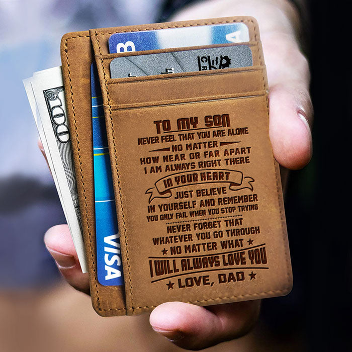 À mon fils, je t'aimerai toujours inconditionnellement - Porte-cartes - À mon fils, cadeau pour fils, cadeau pour fils de papa et maman, cadeau d'anniversaire pour fils, cadeau de Noël