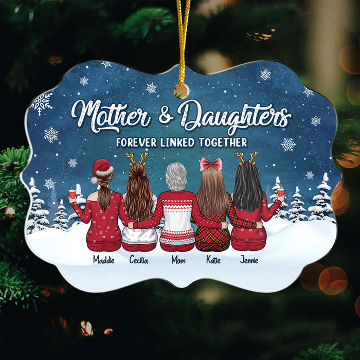 L'amour entre une mère et ses filles est éternel - Décoration familiale personnalisée - Forme Benelux en acrylique - Cadeau de Noël pour fille de la part d'une mère