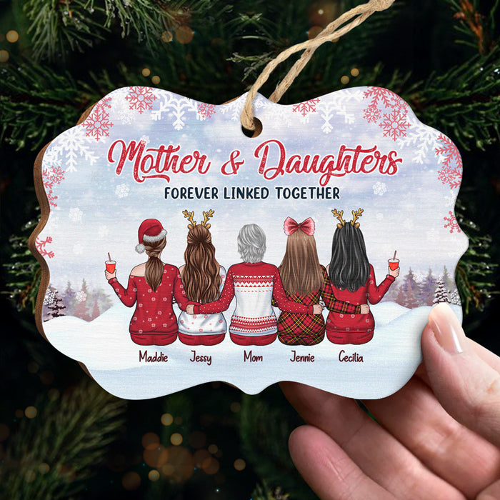 Mère et filles sont liées à jamais - Décoration familiale personnalisée - Bois en forme de Benelux - Cadeau de Noël pour fille de la part d'une mère