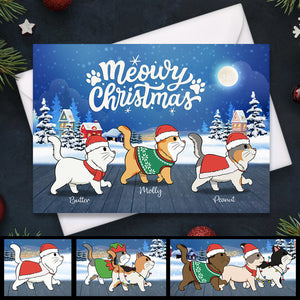 Meowy Christmas - Carte postale de Noël personnalisée, carte de vœux