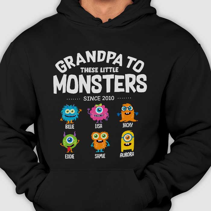 Grand-père à ces petits monstres - Cadeau pour papa, grand-père - T-shirt unisexe personnalisé, sweat à capuche