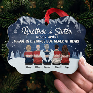 Frères et sœurs ne se séparent jamais - Décoration de Noël personnalisée en bois/aluminium en forme de Benelux - Cadeau pour frères et sœurs, cadeau de Noël