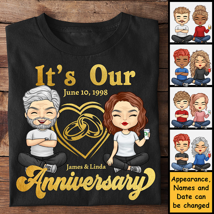 C'est notre anniversaire - T-shirt unisexe personnalisé, sweat à capuche, sweat-shirt - Cadeau pour couple, mari et femme, anniversaire, fiançailles, mariage, cadeau de mariage