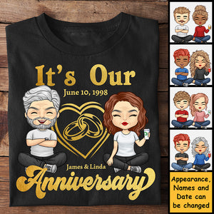 C'est notre anniversaire - T-shirt unisexe personnalisé, sweat à capuche, sweat-shirt - Cadeau pour couple, mari et femme, anniversaire, fiançailles, mariage, cadeau de mariage