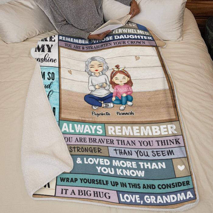 N'oubliez jamais que vous êtes plus courageux que vous ne le pensez - Couverture familiale personnalisée - Cadeau de Noël pour les membres de la famille