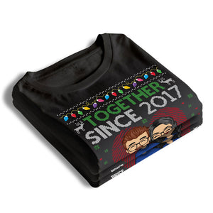 Nous sommes ensemble depuis cette année-là - T-shirt unisexe personnalisé, sweat à capuche, sweat-shirt - Cadeau de Noël pour mari et femme, anniversaire