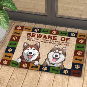 Attention à notre intensité - Tapis décoratif personnalisé - Cadeau pour amoureux des chiens, propriétaires de chiens, cadeau pour chien, cadeau pour amoureux des animaux