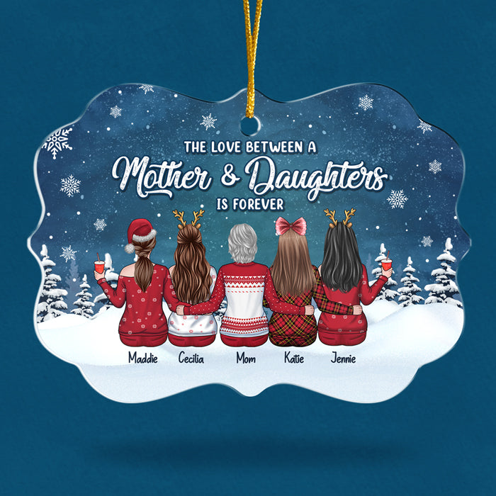 L'amour entre une mère et ses filles est éternel - Décoration familiale personnalisée - Forme Benelux en acrylique - Cadeau de Noël pour fille de la part d'une mère