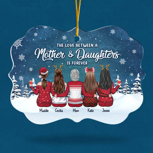 L'amour entre une mère et ses filles est éternel - Décoration familiale personnalisée - Forme Benelux en acrylique - Cadeau de Noël pour fille de la part d'une mère