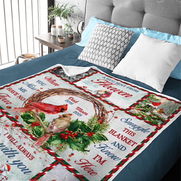 Couvrez-vous de cette couverture et sachez que nous sommes là - Couverture personnalisée commémorative - Cadeau de condoléances, cadeau de Noël pour les membres de la famille