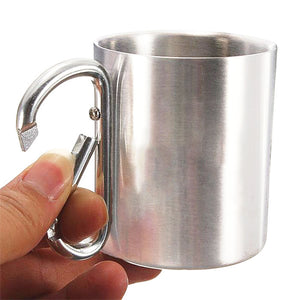 Happy Campers Outdoor Adventure - Mug de camping personnalisé avec mousqueton - Cadeau pour les amateurs de camping