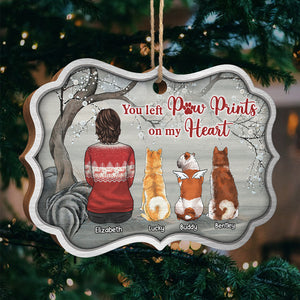 Tu as laissé des empreintes de pattes sur mon cœur - Décoration de Noël en bois personnalisée en forme de Benelux - Cadeau commémoratif, cadeau de condoléances, cadeau de Noël