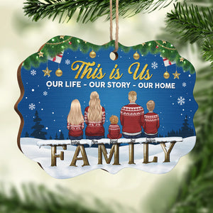 Notre vie, notre histoire, notre maison - Décoration de Noël en bois personnalisée en forme de Benelux - Cadeau pour la famille, cadeau de Noël