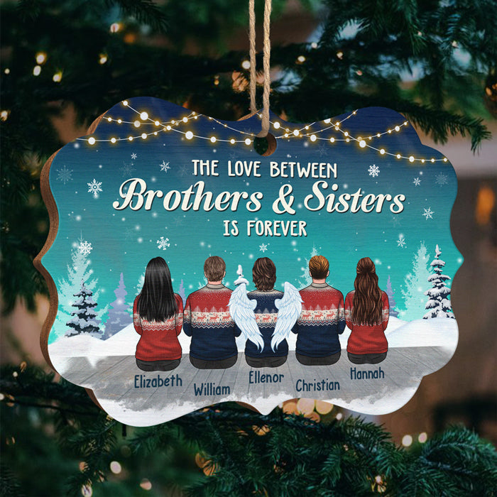 L'amour entre frères et sœurs est éternel - Décoration de Noël en bois personnalisée en forme de Benelux - Cadeau pour frères et sœurs, cadeau de Noël