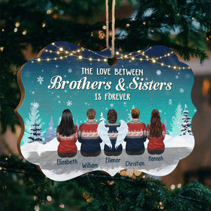 L'amour entre frères et sœurs est éternel - Décoration de Noël en bois personnalisée en forme de Benelux - Cadeau pour frères et sœurs, cadeau de Noël
