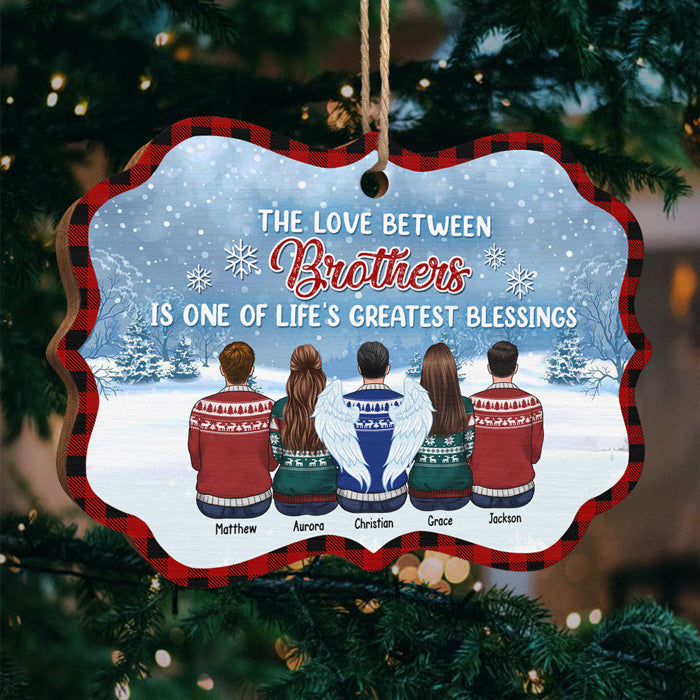 Frères et sœurs, peut-être à distance, mais jamais dans le cœur - Décoration de Noël en bois personnalisée en forme de Benelux - Cadeau pour frères et sœurs, cadeau de Noël