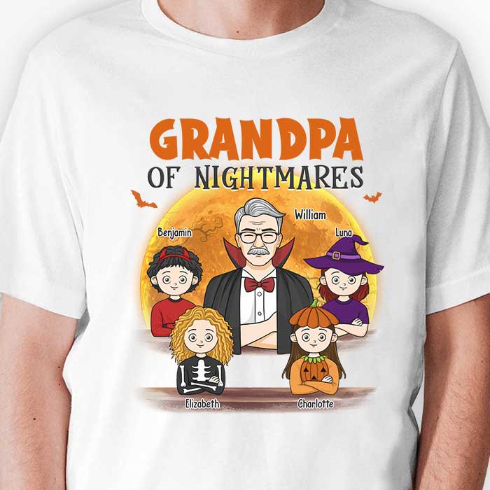 Grand-père des cauchemars - T-shirt unisexe personnalisé, sweat à capuche, sweat-shirt - Cadeau pour grand-père, grands-parents, cadeau d'Halloween