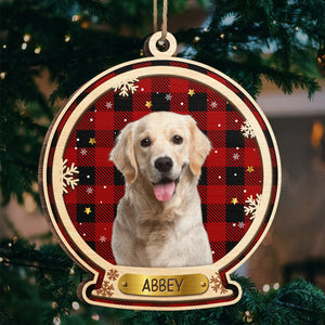 Voici les pattes du Père Noël ! Décoration de Noël ronde en bois personnalisée avec photo ! Télécharger une image, cadeau pour les amoureux des animaux, cadeau de Noël