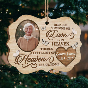 Parce que quelqu'un que nous aimons est au paradis - Ornement commémoratif personnalisé - Bois en forme de Benelux - Télécharger une image, cadeau de condoléances, cadeau de Noël pour la famille