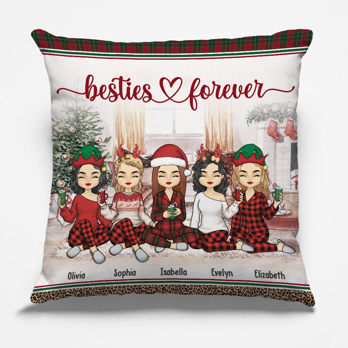 L'amitié est un trésor inestimable - Coussin personnalisé Bestie (insert inclus) - Cadeau de Noël pour meilleures amies, meilleures amies, sœurs