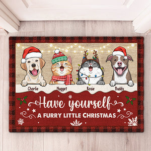 Joyeux Noël, espèce de sale animal ! Tapis décoratif personnalisé pour chien et chat ! Cadeau de Noël pour les propriétaires et les amoureux des animaux.