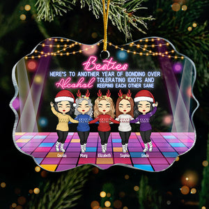 Another Year Of Bonding Over Alcohol - Personalized Custom Benelux Shaped Acrylic Christmas Ornament - Gift For Bestie, Best Friend, Sister, Birthday Gift For Bestie And Friend, Christmas Gift