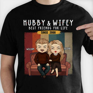 Mari et femme, meilleurs amis pour la vie - T-shirt unisexe personnalisé, sweat à capuche, sweat-shirt - Cadeau pour couple, mari et femme, anniversaire, fiançailles, mariage, cadeau de mariage