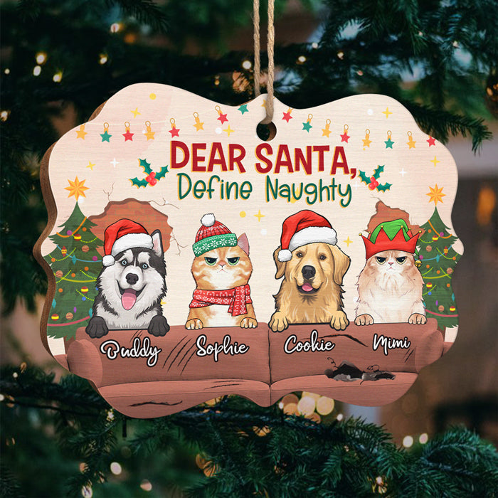 Père Noël, pouvons-nous négocier ? Décoration personnalisée pour chien et chat, en bois, en forme de Benelux. Cadeau de Noël pour les propriétaires et les amoureux des animaux.