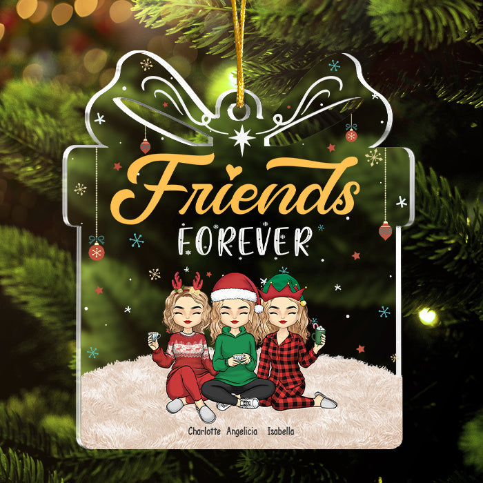 Les amis sont toujours meilleurs ensemble - Décoration personnalisée pour meilleure amie - Boîte cadeau en acrylique - Cadeau de Noël pour meilleures amies, meilleures amies et sœurs