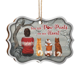 Tu as laissé des empreintes de pattes sur mon cœur - Décoration de Noël en bois personnalisée en forme de Benelux - Cadeau commémoratif, cadeau de condoléances, cadeau de Noël