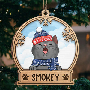 Joyeux Noël ! Boule à neige personnalisée en bois - Cadeau pour les amoureux des animaux, cadeau de Noël