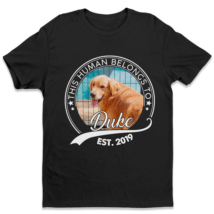 T-shirt unisexe personnalisé « This Is My Human » - Sweat-shirt à capuche personnalisé pour chien - Télécharger une image, cadeau de Noël pour les propriétaires d'animaux et les amoureux des animaux