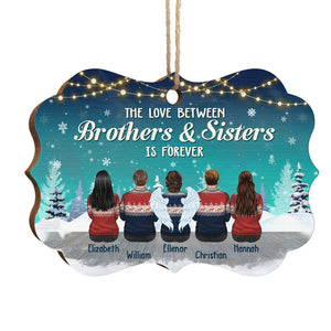 L'amour entre frères et sœurs est éternel - Décoration de Noël en bois personnalisée en forme de Benelux - Cadeau pour frères et sœurs, cadeau de Noël